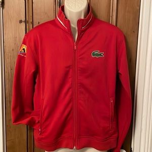 Lacoste Sport Mens Jacket 48 small red Full Zip jacket  Australian open